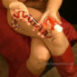 sexy glass dildo striped like candy cane with tara tainton on XXX amateur adult video with free preview