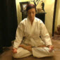 cum fu kung fu master in karate uniform white belt sitting in meditation pose with tara tainton on XXX amateur adult video with free preview