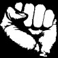 closed fist black and white revolution symbol